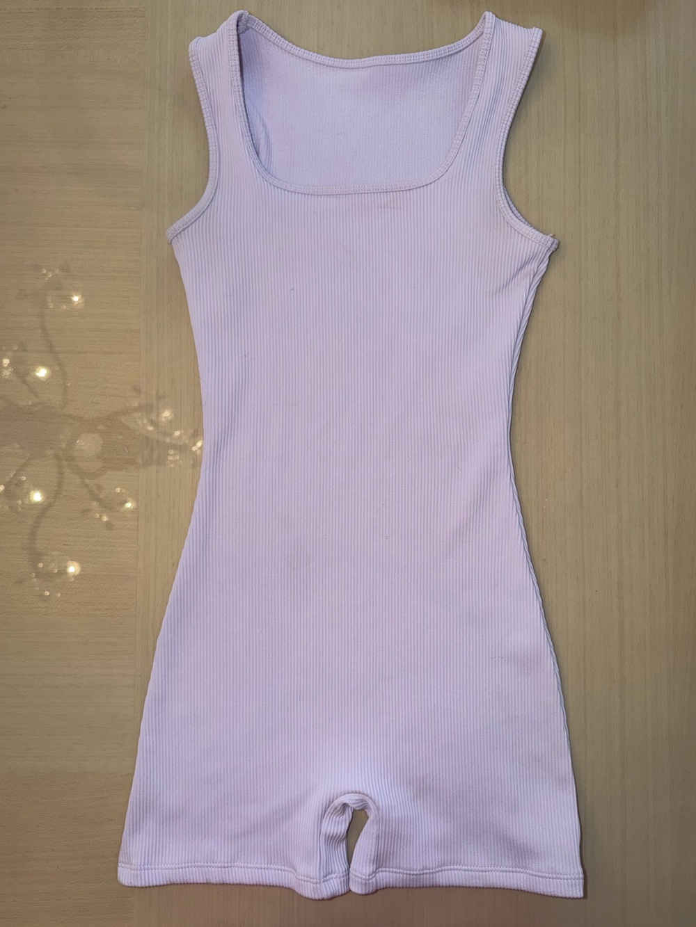 Lilac Ribbed Tank Romper